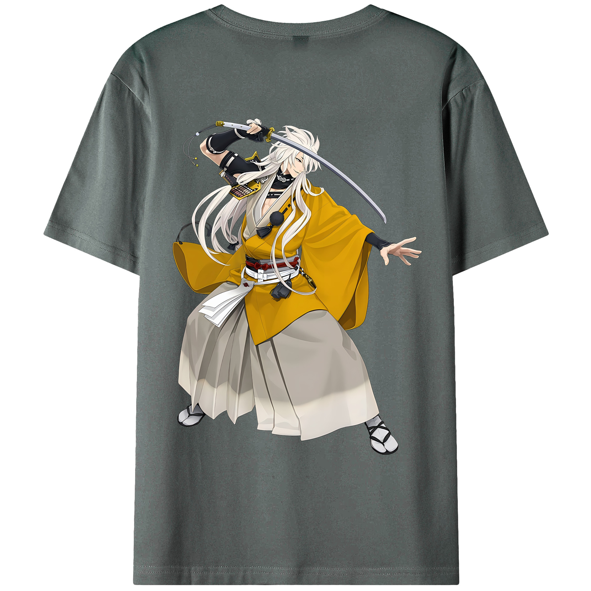 （画像用） 刀剣乱舞 Touken Ranbu 綿100％ メンズ半袖Tシャツ（バックプリント） 通気性